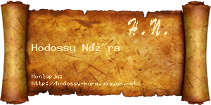 Hodossy Nóra névjegykártya